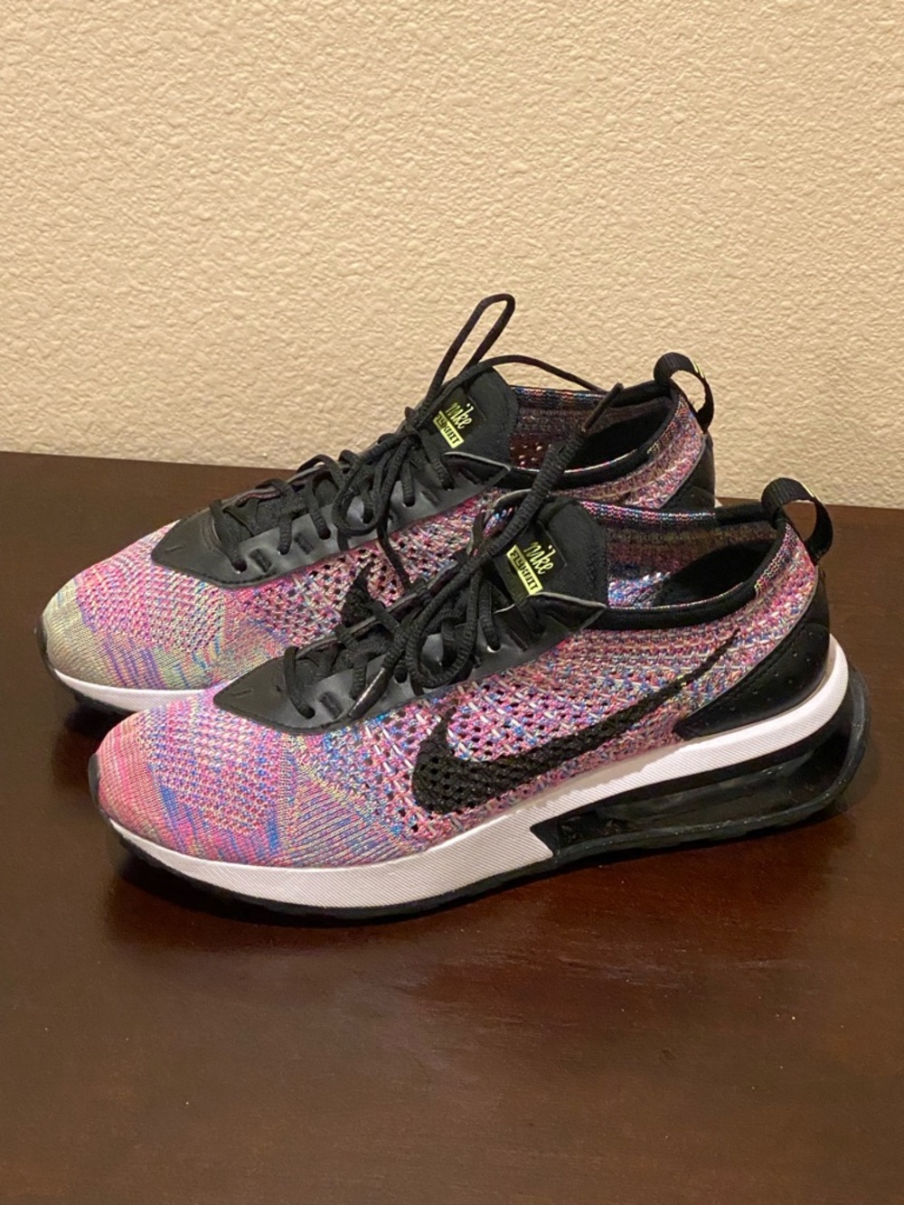 Nike Air Max Flyknit Racer DM9073-300 Multi-Color Black Green Women's Size 7.5